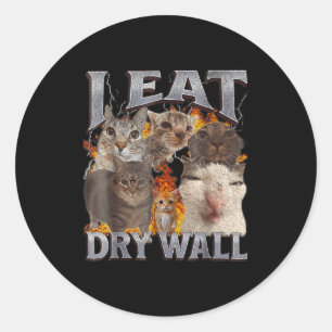Adesivo Eu Como Drywall Gato Engraçado Meme Bootleg Gráfic