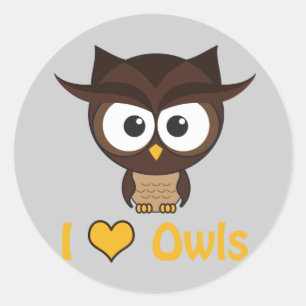 Adesivo Eu coração (amor) corujas