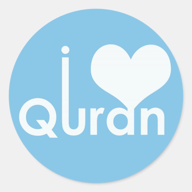 Adesivo Eu coração (amor) Quran Sticker (Frente)
