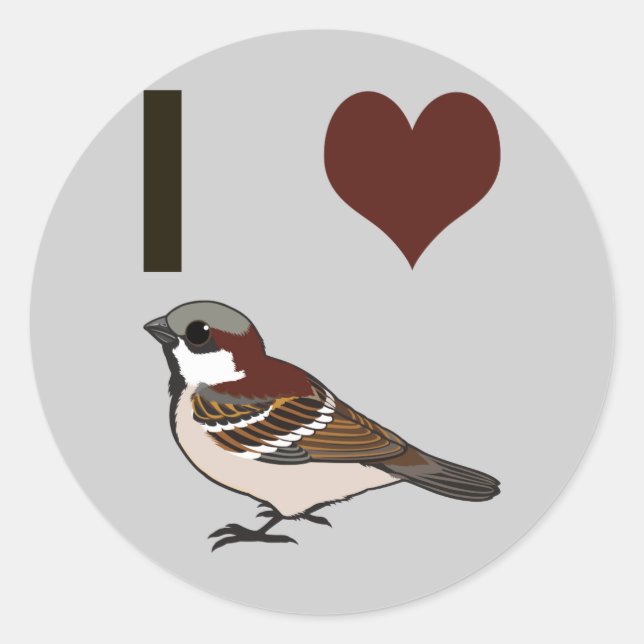 Adesivo Eu coração pardal (Frente)