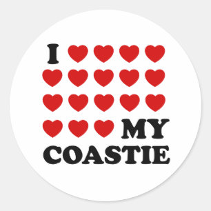 Adesivo Eu (corações) meu Coastie