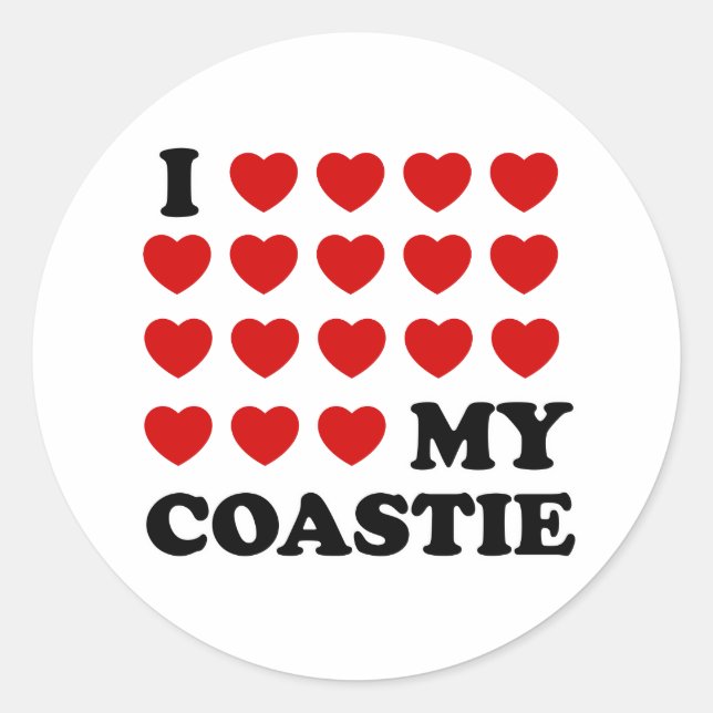 Adesivo Eu (corações) meu Coastie (Frente)