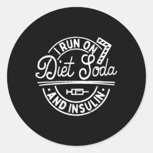 Adesivo Eu Corro Com Soda De Dieta E Diabetes De Insulina