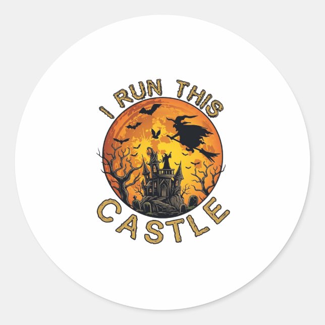 Adesivo Eu corro Este Castelo Assombrado de Halloween (2)_ (Frente)