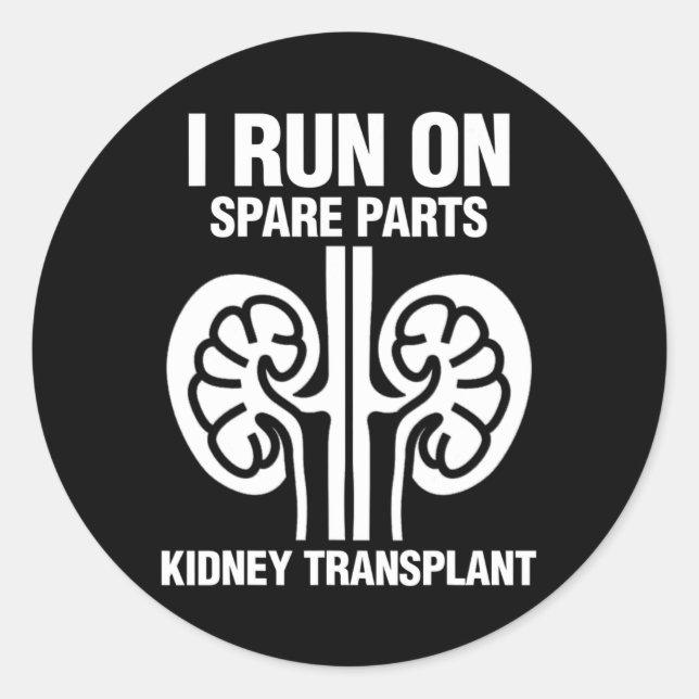 Adesivo Eu corro no transplante renal de peças sobressalen (Frente)