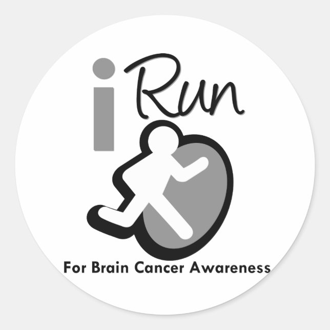 Adesivo Eu Corro Para A Consciência Do Cancer Cerebral (Frente)
