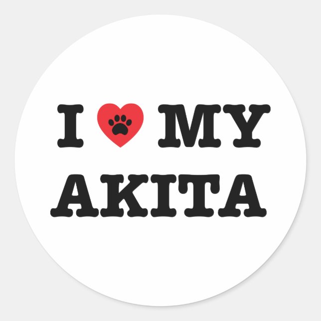 Adesivo Eu Corto Meu Akita Sticker (Frente)