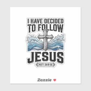 Adesivo Eu Decidi Seguir Jesus Camiseta Vintage
