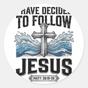 Adesivo Eu Decidi Seguir Jesus Camiseta Vintage
