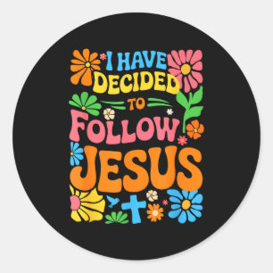 Adesivo Eu Decidi Seguir Jesus Retro Boho Cristão