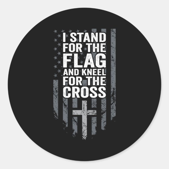 Adesivo Eu Defendo A Bandeira E O Kneel Para A Cruz Usa O (Frente)