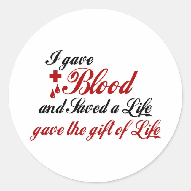 Adesivo Eu dei sangue e salvei uma vida (Frente)