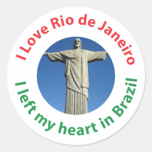 Adesivo Eu deixei meu coração em Brasil - amor Rio de