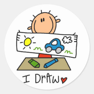 Adesivo Eu desenho camisetas e presentes