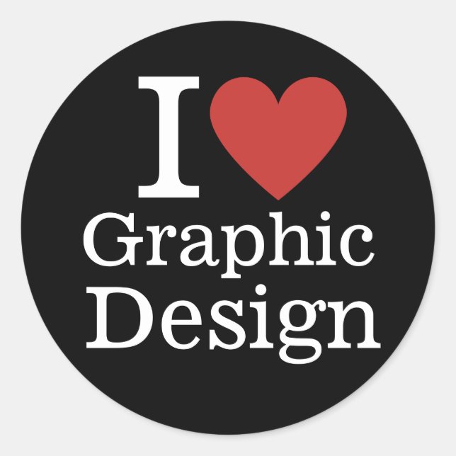 Adesivo Eu ❤️ Design de Gráficos para Estudante/Faculdade (Frente)