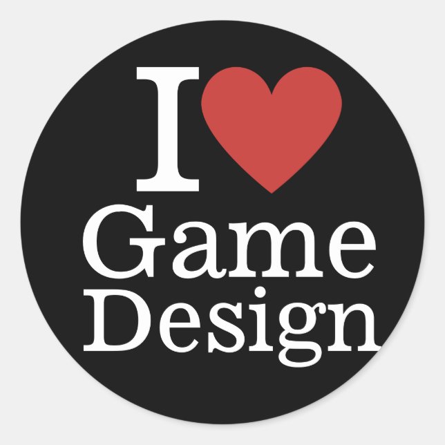 Adesivo Eu ❤️ Design de Jogo para Estudantes/Docentes PERS (Frente)