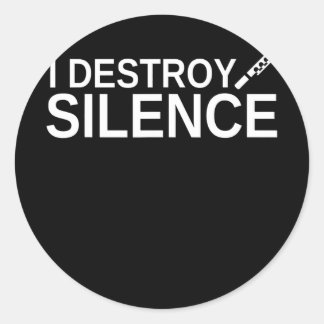 Adesivo Eu Destruo Silence Funny Flute Player Recorder