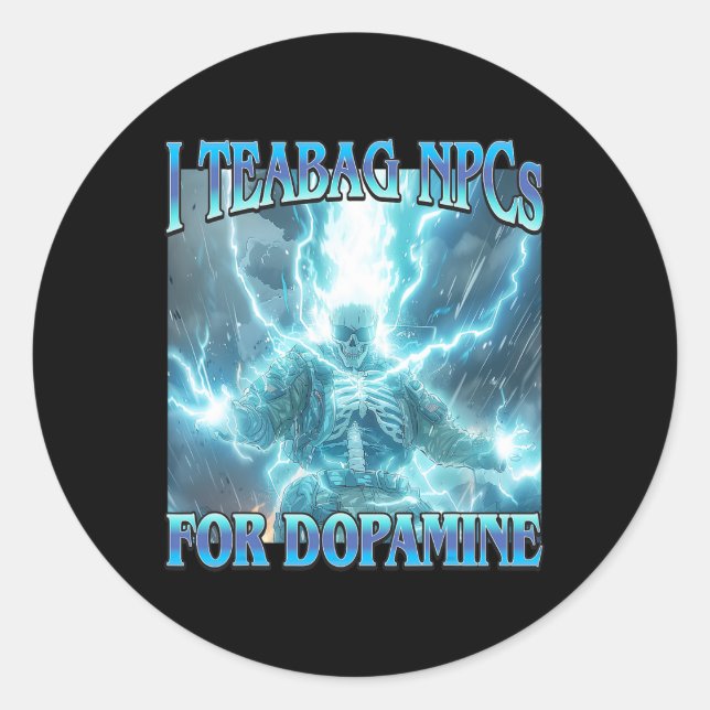 Adesivo Eu Ensaco NPCs Para Dopamina- Esqueleto Duro Engra (Frente)