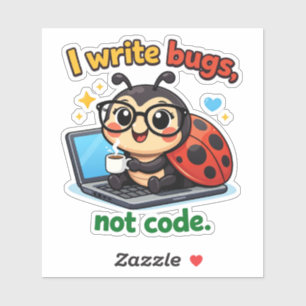 Adesivo Eu escrevo bugs, não código