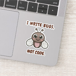 Adesivo Eu escrevo bugs, não código.