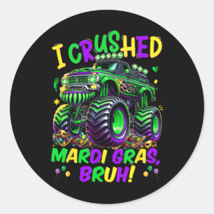 Adesivo Eu Esmaguei o Mardi Gras Bruh Monster Truck Mardi