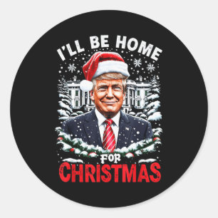 Adesivo Eu Estarei em Casa no Natal Patriótico Trump Xmas 