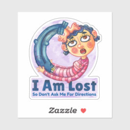 Adesivo Eu estou perdido Não me peça por direção Pára-choq