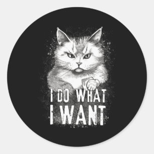 Adesivo Eu Faço O Que Eu Quero... Gato De Gato De Hallowee