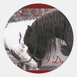 Adesivo "Eu faço" selos de envelopes de cavalos