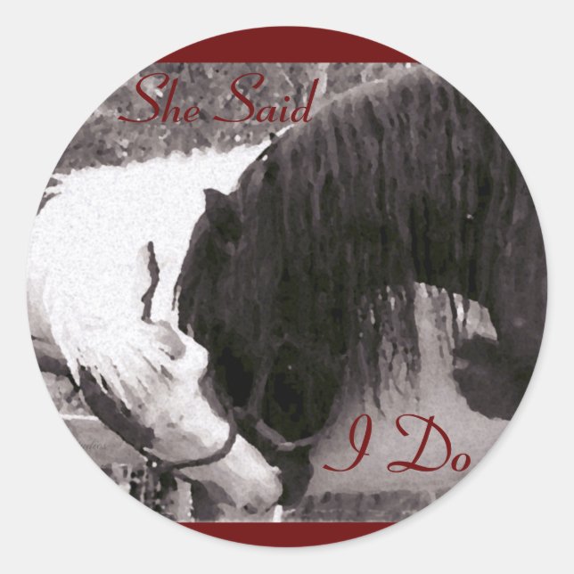 Adesivo "Eu faço" selos de envelopes de cavalos (Frente)