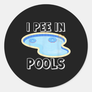 Adesivo Eu Faço Xixi em Piscinas Piadas Engraçadas Frases