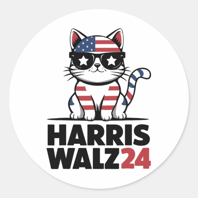 Adesivo Eu Falando Kamala Harris Presidente Comma La Ameri (Frente)