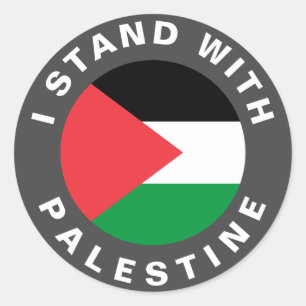 Adesivo Eu fico com a bandeira da Palestina personalizada