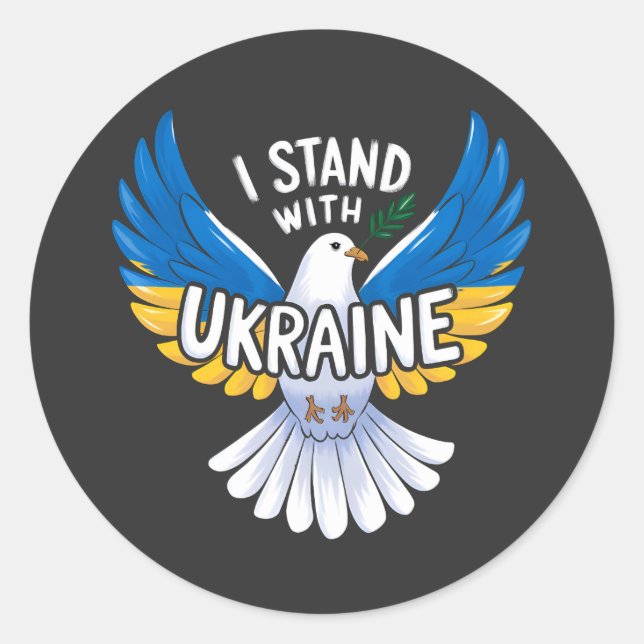 Adesivo Eu Fico Com A Ucrânia Apoiando A Bandeira Ucranian (Frente)