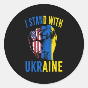 Adesivo Eu Fico Com A Ucrânia Bandeira Americana Apoiando