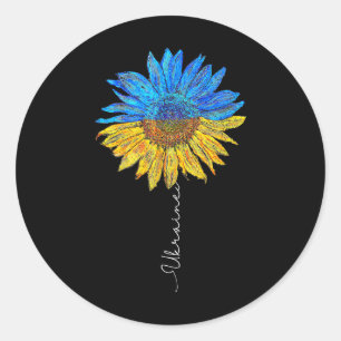 Adesivo Eu Fico Com A Ucrânia Bandeira Sunflower Vintag