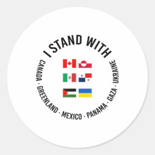 Adesivo Eu fico com o Canadá Groelândia México Panamá Gaza
