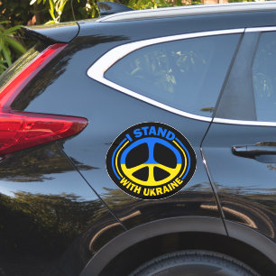 Adesivo Eu fico com o símbolo de paz da Ucrânia