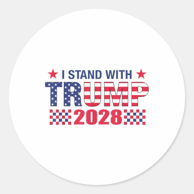 Adesivo Eu Fico Com Trump 2028 Trump (Frente)