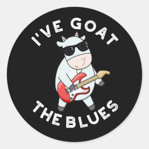 Adesivo Eu fui ao Blues Engraçado Animal Pun Dark BG