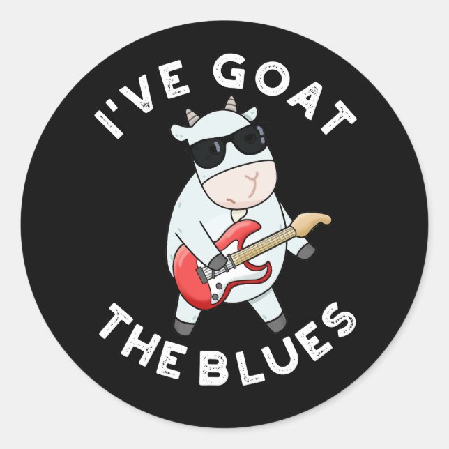 Adesivo Eu fui ao Blues Engraçado Animal Pun Dark BG (Frente)