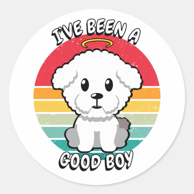 Adesivo Eu fui um bom menino - cachorro fofo (Frente)