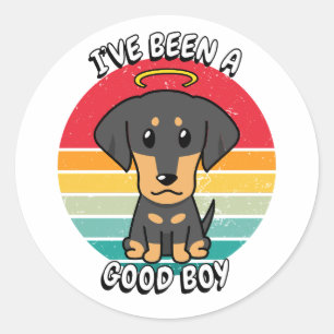 Adesivo Eu fui um bom menino - cão daschund