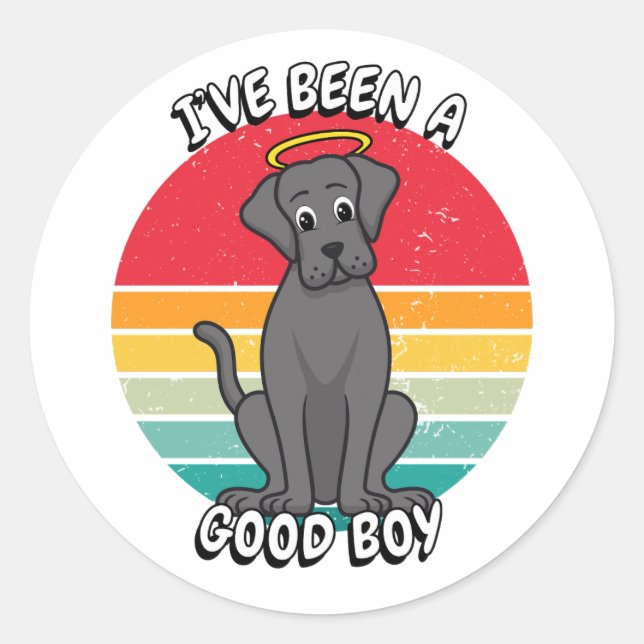 Adesivo Eu fui um bom menino - cão grande (Frente)