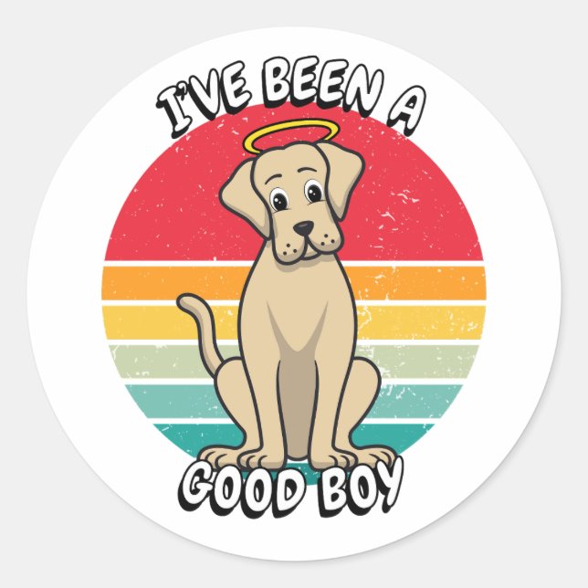 Adesivo Eu fui um bom menino - cão grande (Frente)