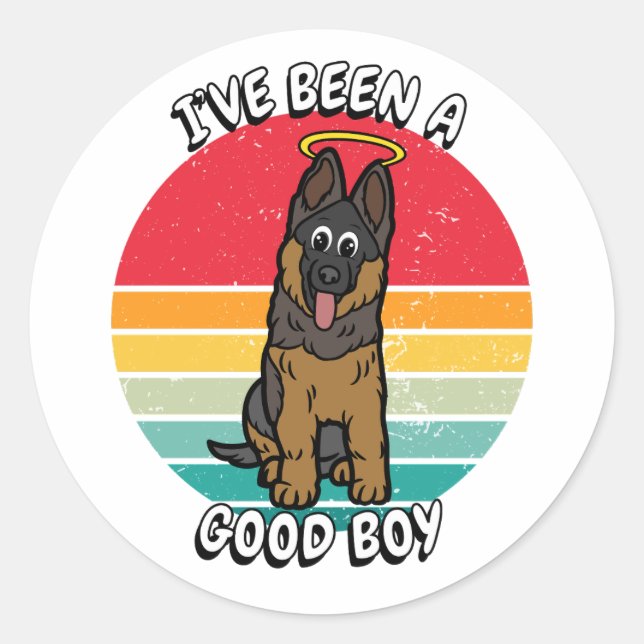 Adesivo Eu fui um bom menino - cão Guarda (Frente)