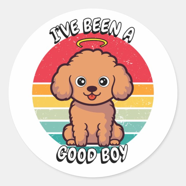 Adesivo Eu fui um bom menino - cão marrom (Frente)