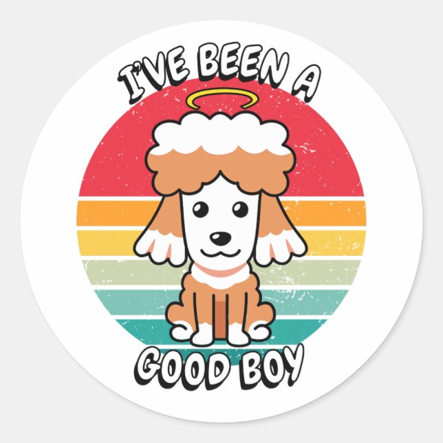 Adesivo Eu fui um bom menino - cão marrom (Frente)