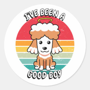 Adesivo Eu fui um bom menino - cão marrom