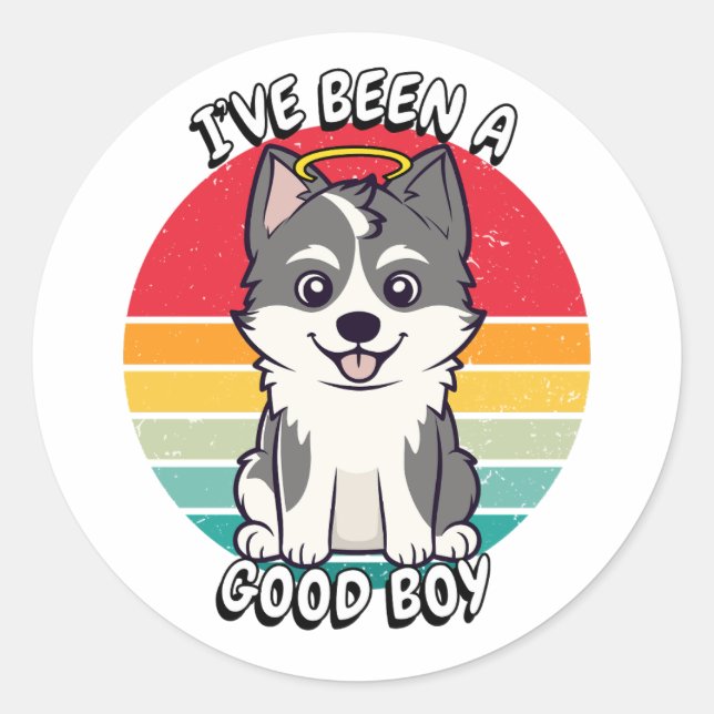 Adesivo Eu fui um bom menino - cão rouco (Frente)